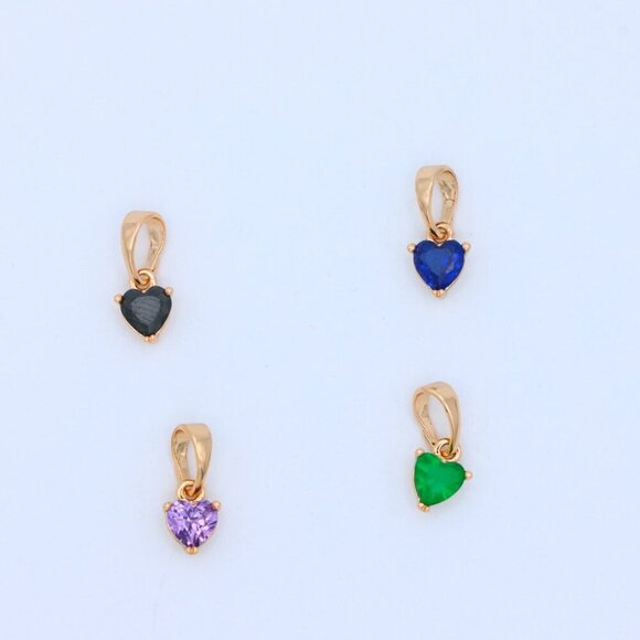 "Charming Heart-Shaped Blue Pendant in Gold, XPPT1305 - Picture 9 of 13